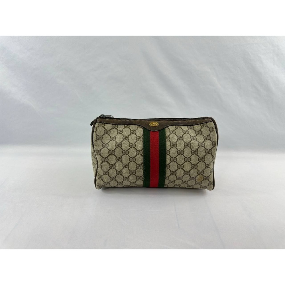 Vintage Gucci GG Supreme Web Cosmetic Bag Accessory Collection Toiletry Case